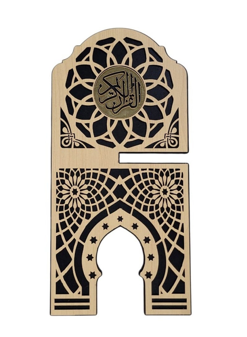 حامل مصحف 40سم*20سم حامل القرآن الكريم من الخشب المزخرف الملون - Image 2